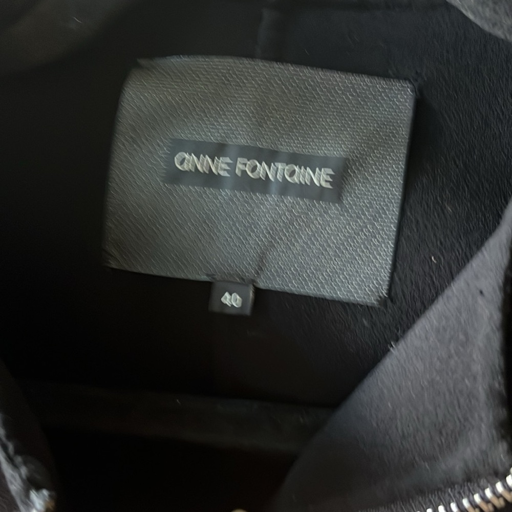 Anne Fontaine Lambskin jacket,‎ black, collarless, slit pockets, zip closure s M - Picture 4 of 4